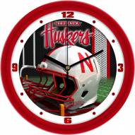 Nebraska Cornhuskers Football Helmet Wall Clock