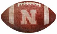 Nebraska Cornhuskers Football Shaped Sign