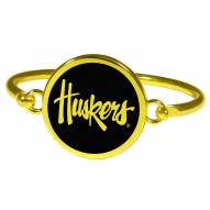 Nebraska Cornhuskers Gold Tone Bangle Bracelet
