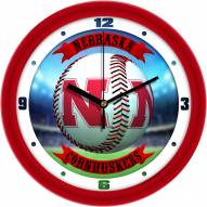 Nebraska Cornhuskers Home Run Wall Clock