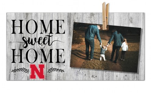 Nebraska Cornhuskers Home Sweet Home Clothespin Frame