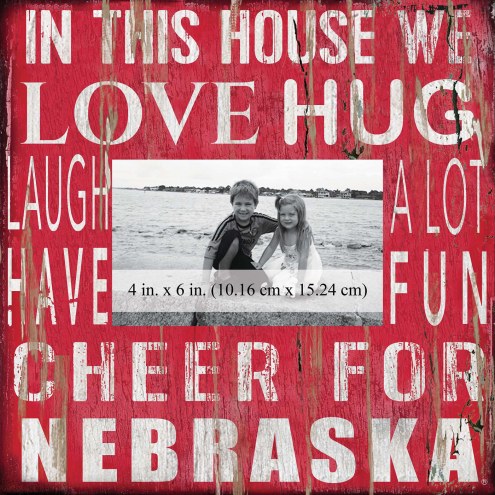 Nebraska Cornhuskers In This House 10&quot; x 10&quot; Picture Frame
