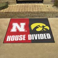 Nebraska Cornhuskers/Iowa Hawkeyes House Divided Mat