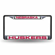 Nebraska Cornhuskers Laser Black License Plate Frame