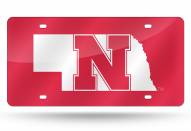 Nebraska Cornhuskers Laser Cut Red License Plate