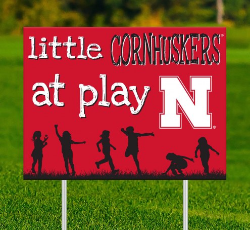 Nebraska Cornhuskers Little Fans at Play 2-Sided Yard Sign