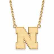 Nebraska Cornhuskers Sterling Silver Gold Plated Large Pendant Necklace