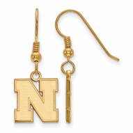 Nebraska Cornhuskers Sterling Silver Gold Plated Small Dangle Earrings