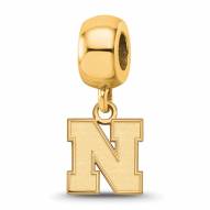Nebraska Cornhuskers Sterling Silver Gold Plated Extra Small Dangle Bead