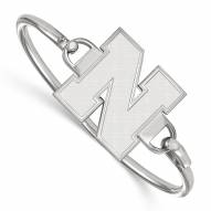 Nebraska Cornhuskers Sterling Silver Wire Bangle Bracelet