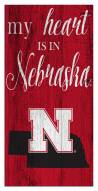 Nebraska Cornhuskers My Heart State 6" x 12" Sign