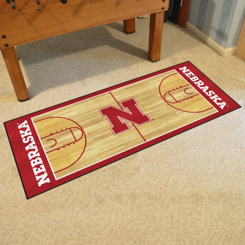 Nebraska Cornhuskers NCAA Basketball Court Runner Rug