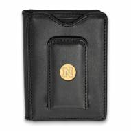 Nebraska Cornhuskers Sterling Silver Gold Plated Black Leather Wallet