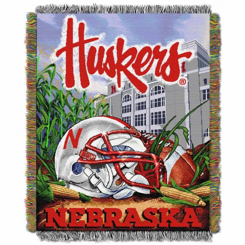 Nebraska Cornhuskers NCAA Woven Tapestry Throw / Blanket