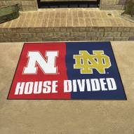 Nebraska Cornhuskers/Notre Dame House Divided Mat