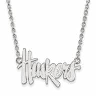 Nebraska Cornhuskers Sterling Silver Large Pendant Necklace