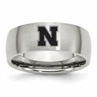 Nebraska Cornhuskers Stainless Steel Laser Etch Ring