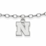 Nebraska Cornhuskers Sterling Silver Anklet