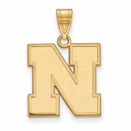 Nebraska Cornhuskers Sterling Silver Gold Plated Medium Pendant