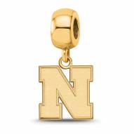 Nebraska Cornhuskers Sterling Silver Gold Plated Small Dangle Bead