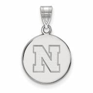 Nebraska Cornhuskers Sterling Silver Medium Disc Pendant