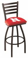 Nebraska Cornhuskers Swivel Bar Stool with Ladder Style Back