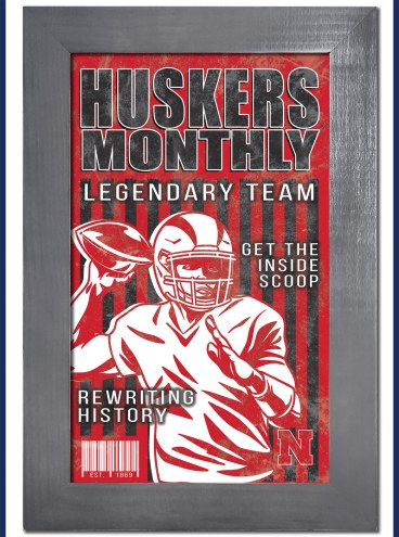 Nebraska Cornhuskers Team Monthly 11&quot; x 19&quot; Framed Sign