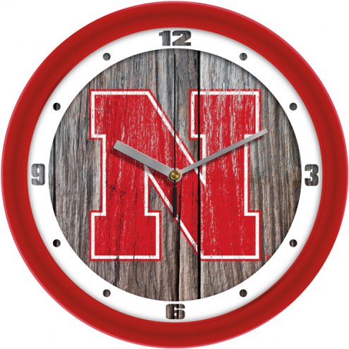 Nebraska Cornhuskers Weathered Wall Clock