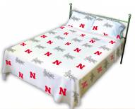 Nebraska Cornhuskers White Bed Sheets
