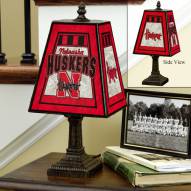 Nebraska Cornhuskers NCAA Hand-Painted Art Glass Table Lamp