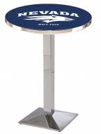 Nevada Wolf Pack Chrome Bar Table with Square Base