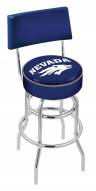 Nevada Wolf Pack Chrome Double Ring Swivel Barstool with Back