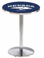 Nevada Wolf Pack Chrome Pub Table with Round Base