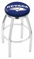 Nevada Wolf Pack Chrome Swivel Bar Stool with Accent Ring