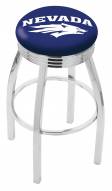 Nevada Wolf Pack Chrome Swivel Barstool with Ribbed Accent Ring
