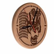 Nevada Wolf Pack Laser Engraved Wood Clock