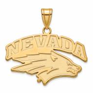 Nevada Wolf Pack NCAA Sterling Silver Gold Plated Large Pendant