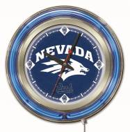 Nevada Wolf Pack Neon Clock
