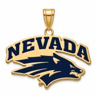 Nevada Wolf Pack Sterling Silver Gold Plated Large Enameled Pendant