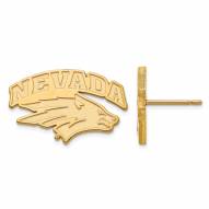 Nevada Wolf Pack Sterling Silver Gold Plated Small Post Earrings