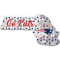 New England Patriots 12" Floral State Sign