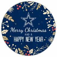 New England Patriots 12" Merry Christmas & Happy New Year Sign