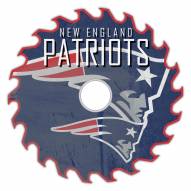 New England Patriots 12" Rustic Circular Saw Sign