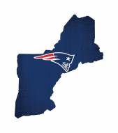 New England Patriots 12" Team Color Logo State Sign