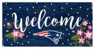 New England Patriots 6" x 12" Floral Welcome Sign