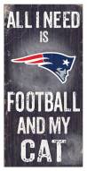 New England Patriots 6" x 12" Football & My Cat Sign