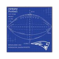 New England Patriots Ball Blueprint 10" x 10" Sign