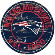 New England Patriots Distressed Round Sign