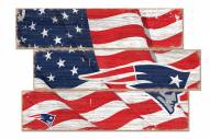 New England Patriots Flag 3 Plank Sign
