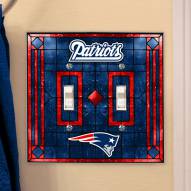 New England Patriots Glass Double Switch Plate Cover